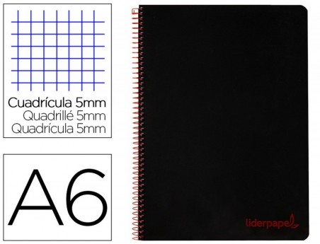 CUADERNO ESPIRAL LIDERPAPEL A6 MICRO WONDER TAPA PLASTICO 12