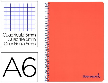 CUADERNO ESPIRAL LIDERPAPEL A6 MICRO WONDER TAPA PLASTICO 12