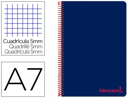 CUADERNO ESPIRAL LIDERPAPEL A7 MICRO WONDER TAPA PLASTICO 10