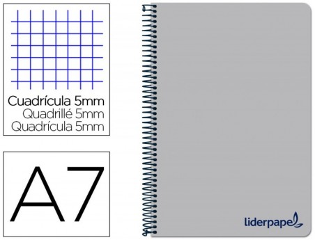 CUADERNO ESPIRAL LIDERPAPEL A7 MICRO WONDER TAPA PLASTICO 10