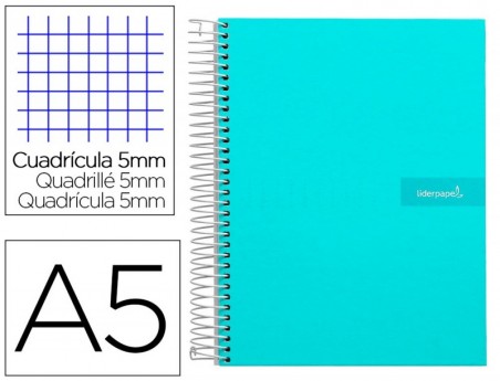 CUADERNO ESPIRAL LIDERPAPEL A5 MICRO CRAFTY TAPA FORRADA 120