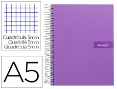 CUADERNO ESPIRAL LIDERPAPEL A5 MICRO CRAFTY TAPA FORRADA 120