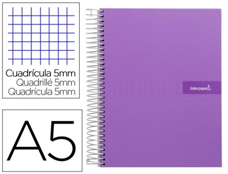 CUADERNO ESPIRAL LIDERPAPEL A5 MICRO CRAFTY TAPA FORRADA 120