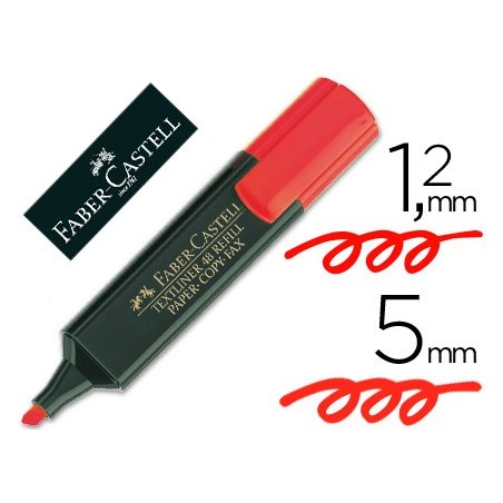 10un MARCADOR FABER FLUORESCENTE 48-21 VERMELHO