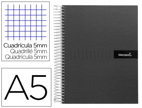 CUADERNO ESPIRAL LIDERPAPEL A5 MICRO CRAFTY TAPA FORRADA 120