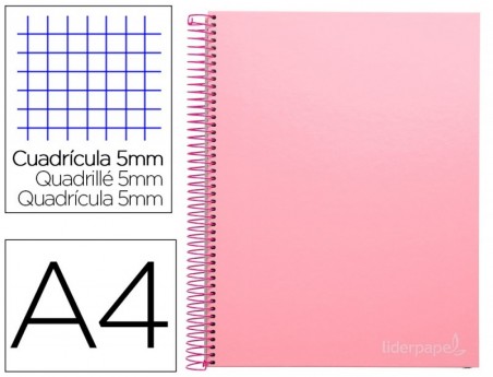 CUADERNO ESPIRAL LIDERPAPEL A4 MICRO JOLLY TAPA FORRADA 140H