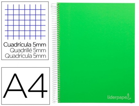CUADERNO ESPIRAL LIDERPAPEL A4 MICRO JOLLY TAPA FORRADA 140H