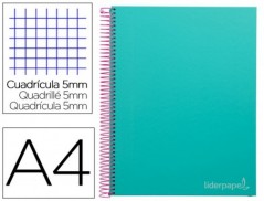 CUADERNO ESPIRAL LIDERPAPEL A4 MICRO JOLLY TAPA FORRADA 140H