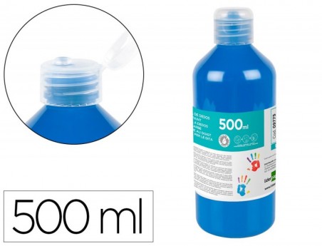 PINTURA DEDOS LIDERPAPEL GARRAFA DE 500 ML AZUL
