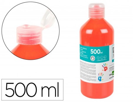 PINTURA DEDOS LIDERPAPEL GARRAFA DE 500 ML VERMELHO