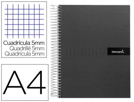 CUADERNO ESPIRAL LIDERPAPEL A4 MICRO CRAFTY TAPA FORRADA 120