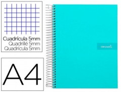 CUADERNO ESPIRAL LIDERPAPEL A4 MICRO CRAFTY TAPA FORRADA 120