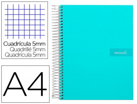 CUADERNO ESPIRAL LIDERPAPEL A4 MICRO CRAFTY TAPA FORRADA 120