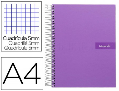 CUADERNO ESPIRAL LIDERPAPEL A4 MICRO CRAFTY TAPA FORRADA 120