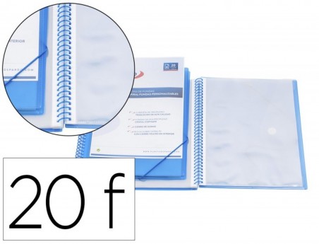 CAPA CATALOGO PARDO DIN A4 (210 X 297 MM) AZUL 20 COM BOLSAS