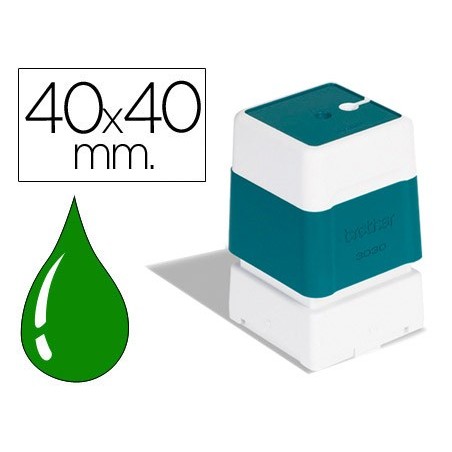 CARIMBO AUTOMATICO BROTHER 40 MM X 40 MM VERDE