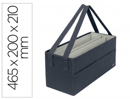 BOLSA DE TRABALHO LEITZ TECIDO COR CINZA 465X200X210 MM