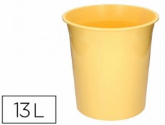 CESTO PLASTICO Q-CONNECT AMARELO PASTEL 13 LITROS