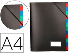 PASTA CLASSIFICADORA LIDERPAPEL PLASTICO PRETO 12 DIN A4 COR