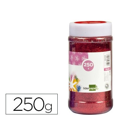 PURPURINA LIDERPAPEL FANTASIA COR VERMELHO METALIZADO FRASCO