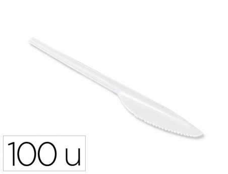 FACA DE PLASTICO BRANCO REUTILIZAVEL PACK DE 100 UNIDADES
