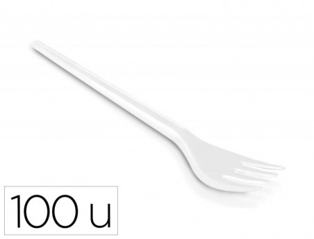 GARFO DE PLASTICO BRANCO REUTILIZAVEL PACK DE 100 UNIDADES