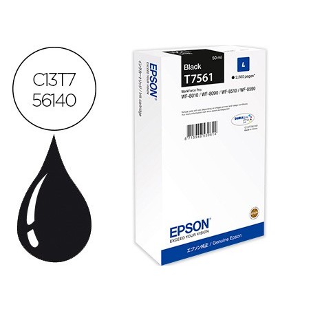 TINTEIRO EPSON T7561 ORIGINAL PRETO WF-8010DW / 8090D3TWC