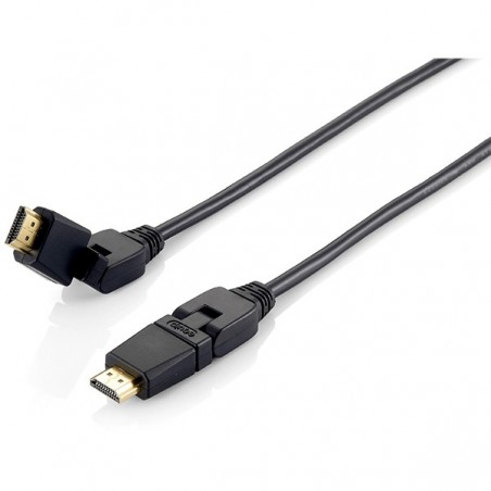 EQUIP CABO HDMI 2.0 FICHA ANGULO VARIAVEL 3D 4K M/M 3MT PRET