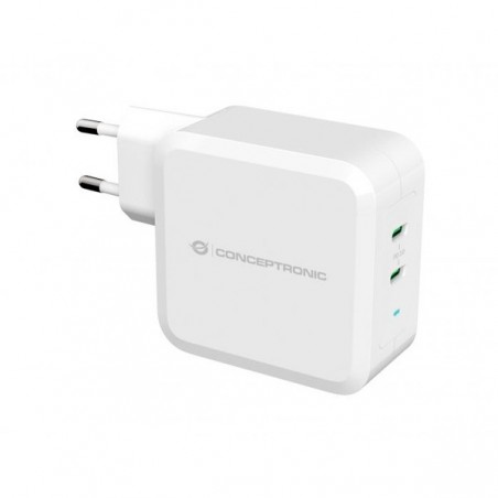 CONCEPTRONIC CARREGADOR PAREDE 100W 2xUSB-C WHITE