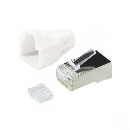 EQUIP FICHA RJ45 CAT6 C/CAPA E GUIA (PACK 100 UN)