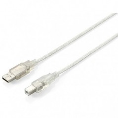 EQUIP CABO IMPRESSORA USB 2.0 A/B M/M TRANSPARENT 1MT