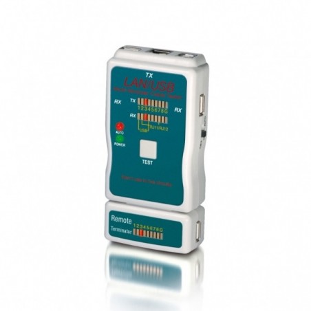 EQUIP TESTADOR DE CABOS RJ45, USB, RJ11, RJ12, BNC, RCA, (CA