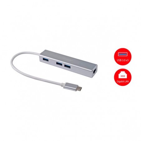 EQUIP LIFE HUB USB-C TO 3-PORTAS USB 3.0 HUBS + RJ45 PROMO