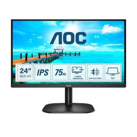AOC MONITOR IPS 24" (23.8) 16:9 FHD VGA DVI HDMI COLUNAS 24B