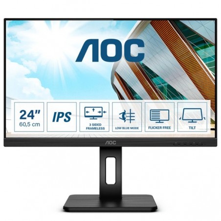 AOC MONITOR IPS 24" (23.8) FHD VGA DVI HDMI DP USB COLUNAS H