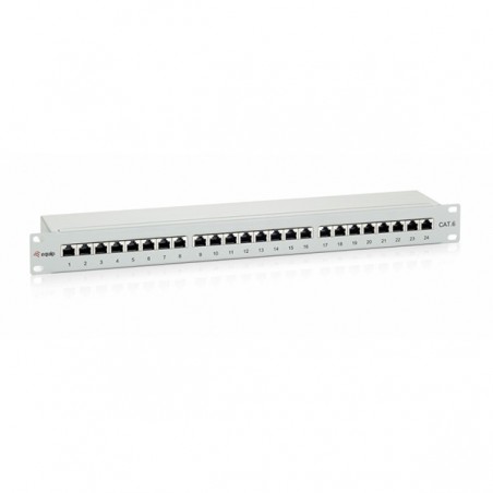 EQUIP PATCH PANEL 19" CAT6 FTP 24P 1U BLINDADO PRETO