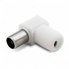 METRONIC CONECTOR  TV 9.52mm FÊMEA EM L BRANCO