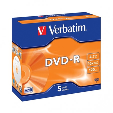 VERBATIM DVD-R 16x 4,7GB 120MIN MATT SILVER CAIXA NORMAL (JE