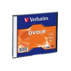 VERBATIM DVD-R 16X 4.7GB 120MIN MATT SILVER CAIXA SLIM UNITA