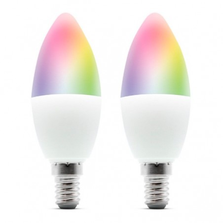 METRONIC PACK 2 LAMPADAS INTELIGENTE LED RGB WI-FI E14 DE 5