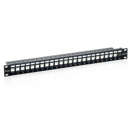 EQUIP PATCH PANEL MODULAR 24P 1U FTP VAZIO PRETO