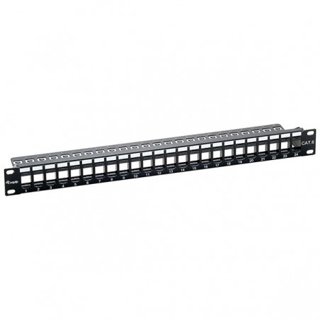 EQUIP PATCH PANEL MODULAR 24P 1U UTP VAZIO PRETO