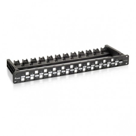 EQUIP CAT.6A PANEL FOR 24 KEYSTONE JACKS UNSHIELDED BLACK
