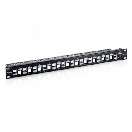 EQUIP PATCH PANEL 19" MODULAR 24P 1U FTP VAZIO PRETO