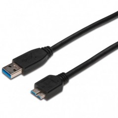 DIGITUS USB 3.0 CONNECTION CABLE, A/M - MICRO B/M 1MT PRETO