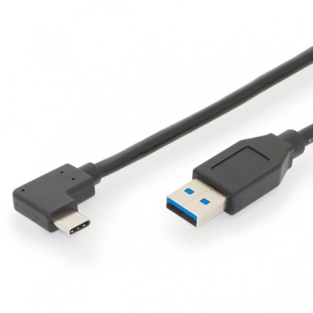 DIGITUS CABO USB-C CONNECTION CABLE, GEN2, TYPE-C 90° TO A 1