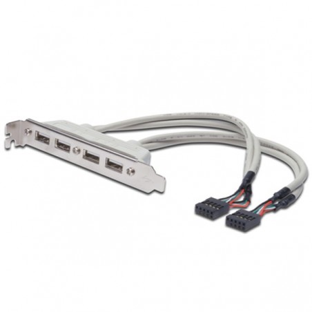 DIGITUS USB SLOT BRACKET CABLE 4X TYPE A-2X10PIN IDC F/F 0.2