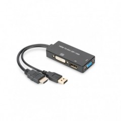 DIGITUS CONVERTER HDMI CABLE - DP+DVI+VGA M-F/F/F, 0.2MT
