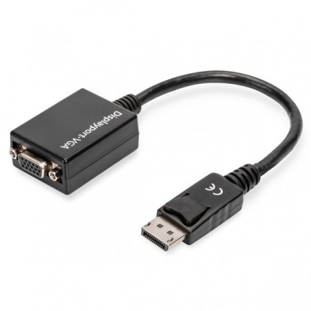 DIGITUS ADAPTADOR DISPLAYPORT -  VGA M/F 0.15MT PRETO