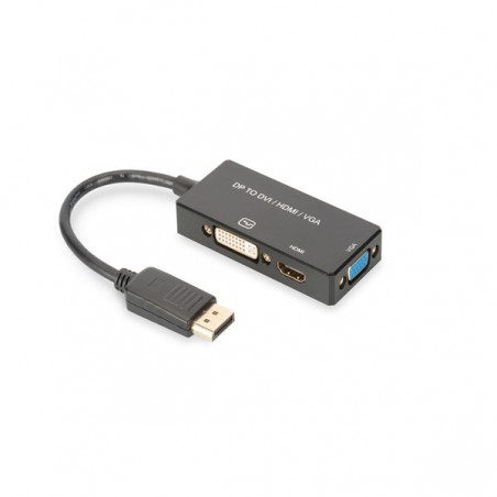 DIGITUS CABO ADAP DISPLAYPORT - HDMI+DVI+VGA M-F/F/F 02M 3IN